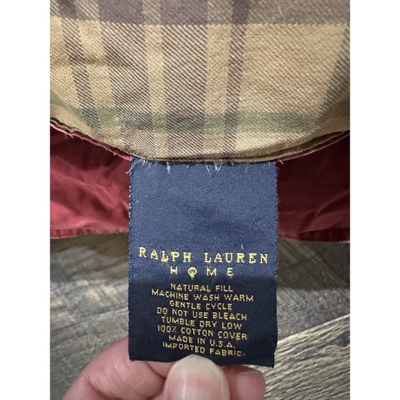 Vintage Ralph Lauren Home Red Tan Plaid Down Comforter Natural Fill Full/Queen - Picture 7 of 8